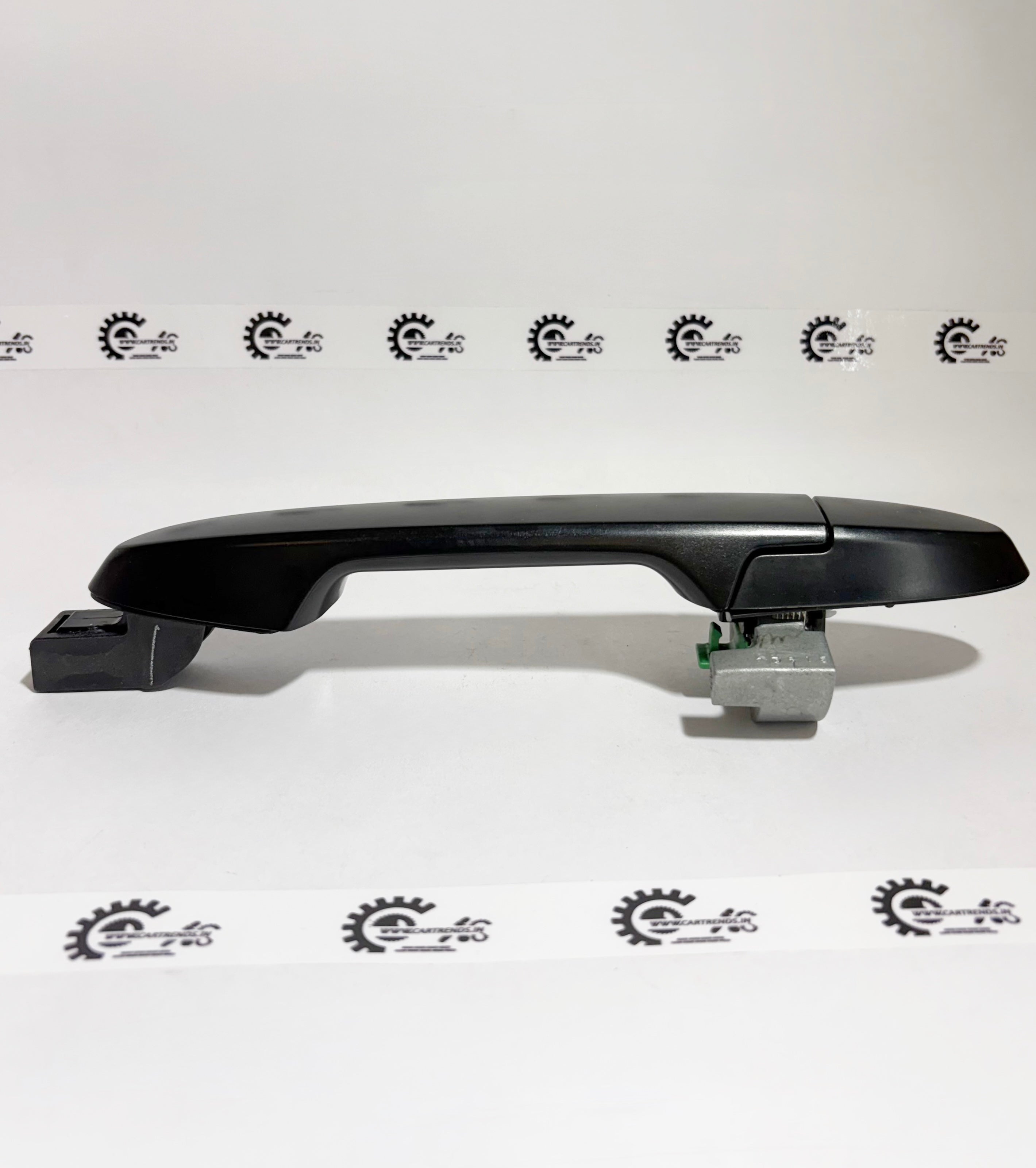 Honda handle assembly for right rear door, showing the exterior door handle in black with mounting components.