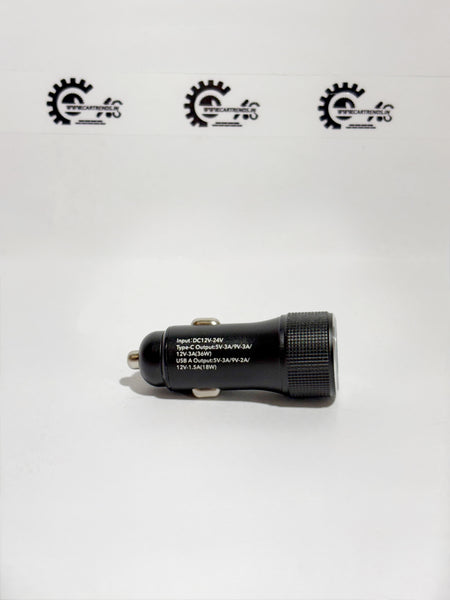 Honda KIT Dual Charger USB A Type, shown from the left side, designed for Honda vehicles with dual USB charging ports.