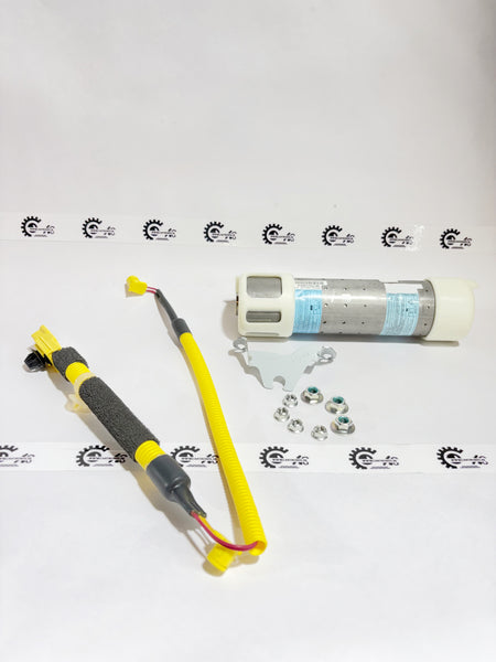Honda inflator repair kit with compressor components, shown from the left side, for Honda vehicle maintenance.