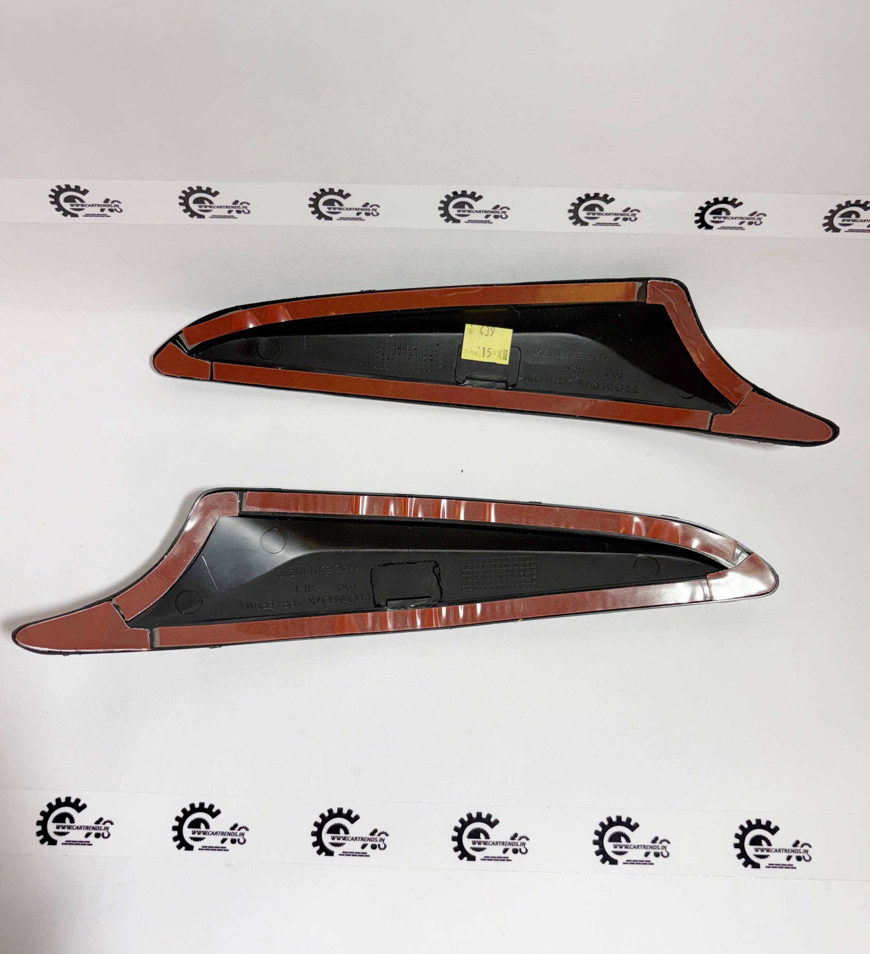 Honda bumper protector kit, rear view showing black plastic guard with mounting hardware for vehicle protection.