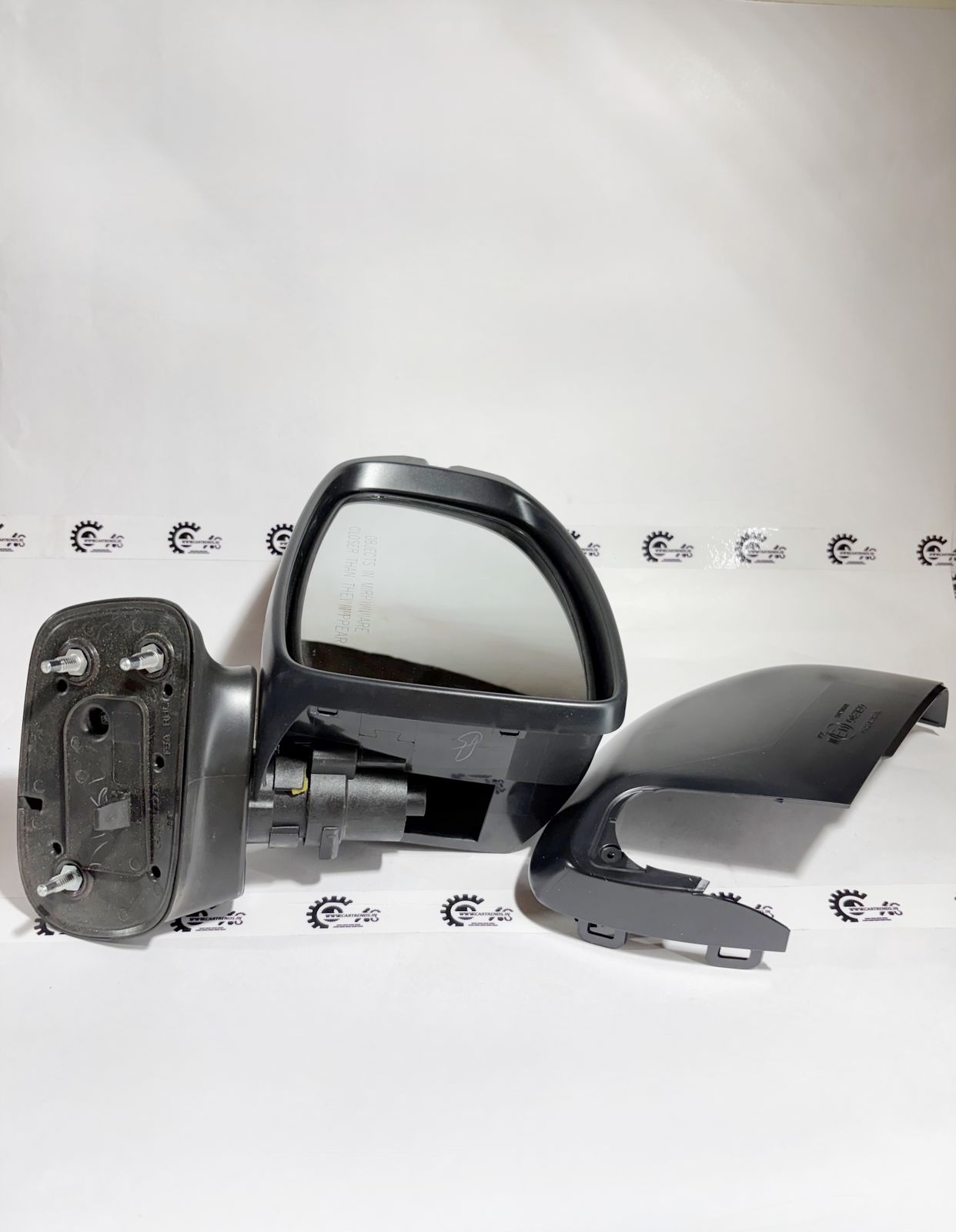 CarTrends right side mirror assembly for Honda Amaze, Brio, Br V, and Jazz, showing the exterior view with mounting details.