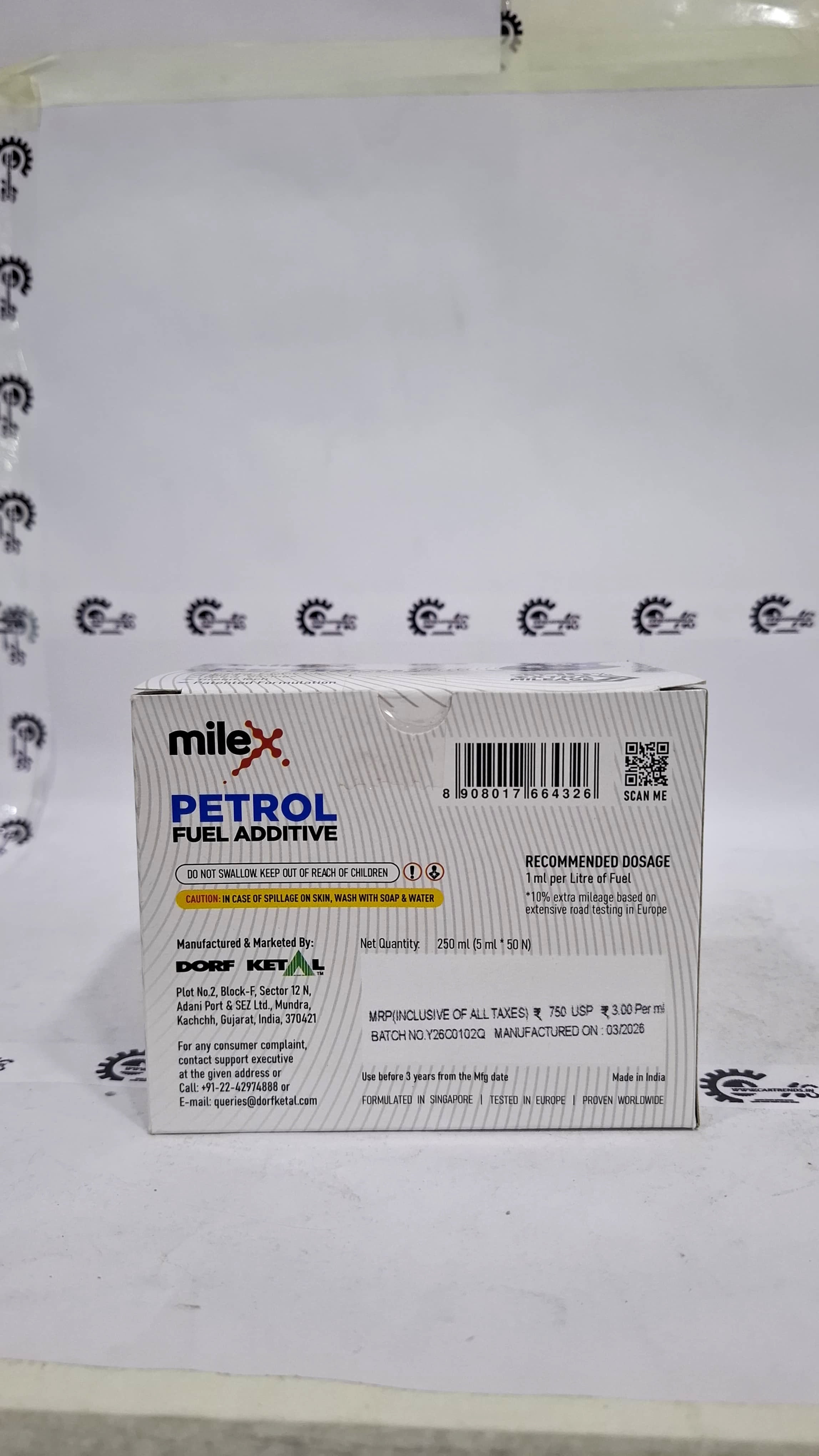 CarTrends Milex Petrol Fuel Additive Milex petrol fuel additive - Back view