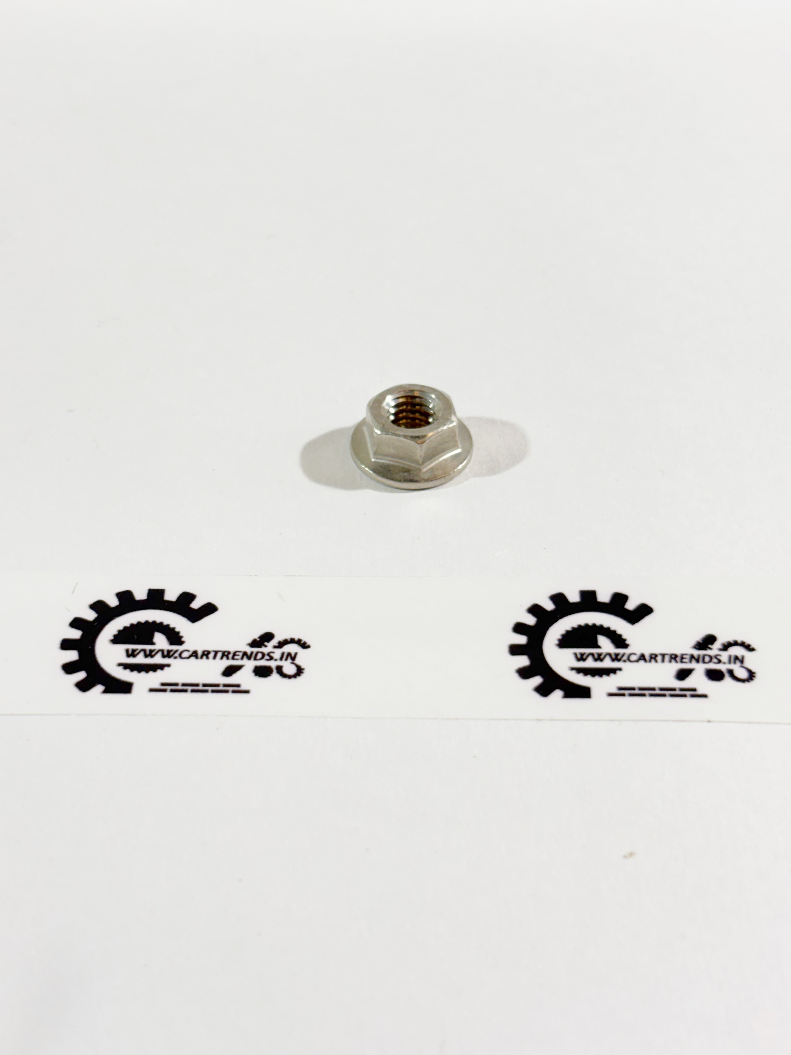 Honda M8 flange nut with part number 90336T5A003, shown from the back angle, used for automotive or motorcycle applications.