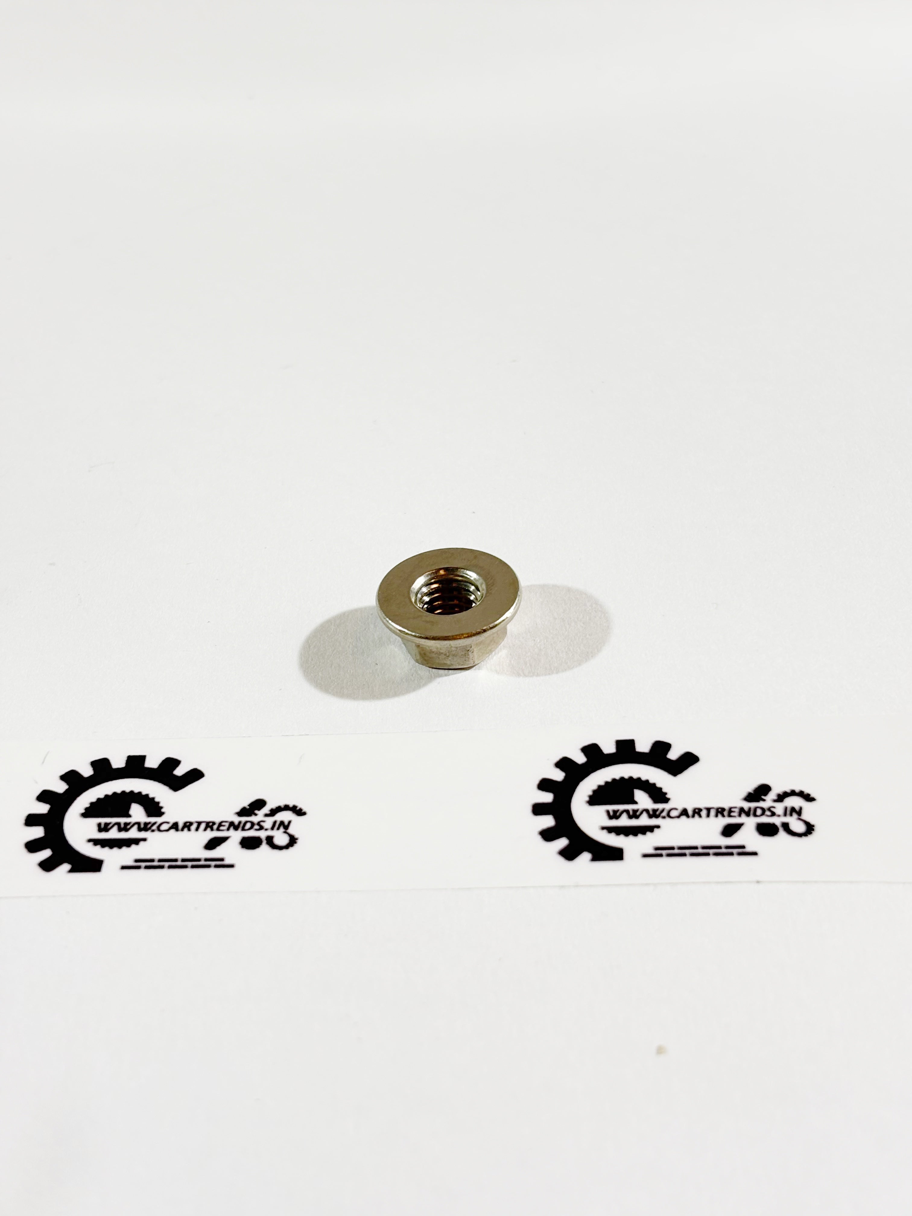 Honda M8 flange nut, part number 90336T5A003, shown in a close-up front view for automotive repair and replacement.