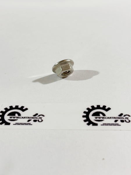 Honda M8 flange nut, model 90336T5A003, shown from the left side, designed for secure fastening and component assembly.