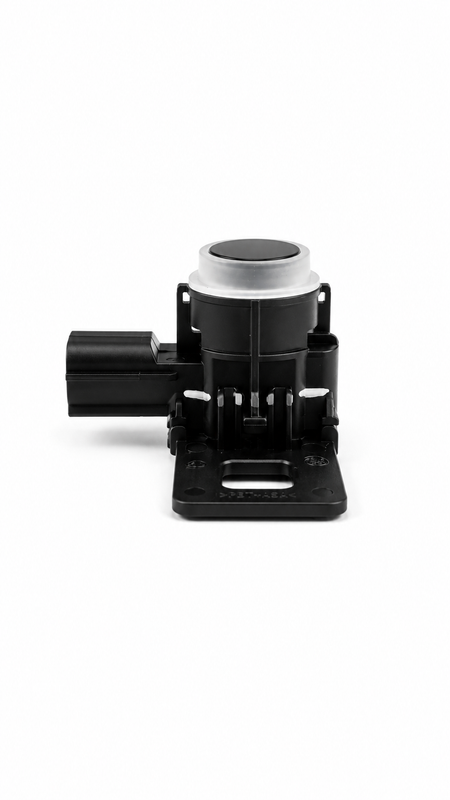 Honda parking sensor assembly with clip, shown from the left side, for precise parking assistance.
