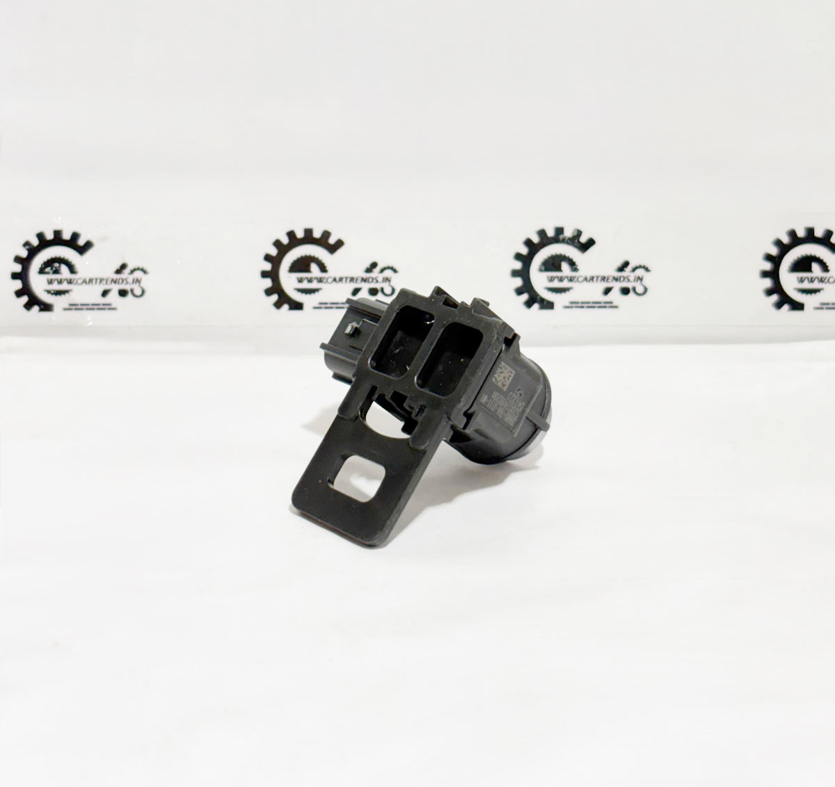 Honda parking sensor assembly with clip, model 39680T6AJ11ZM, shown from the rear view with wiring and mounting components visible.
