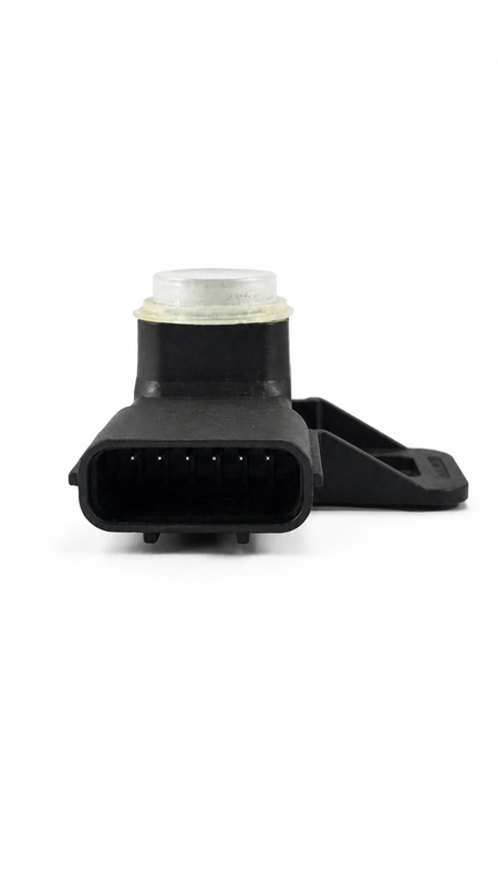 Honda parking sensor assembly with clip, shown from the left side, for vehicle parking assistance system.