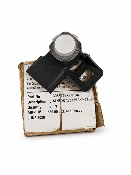 Honda parking sensor assembly with clip, right side, model 39680TEXY41B4, designed for accurate vehicle parking assistance