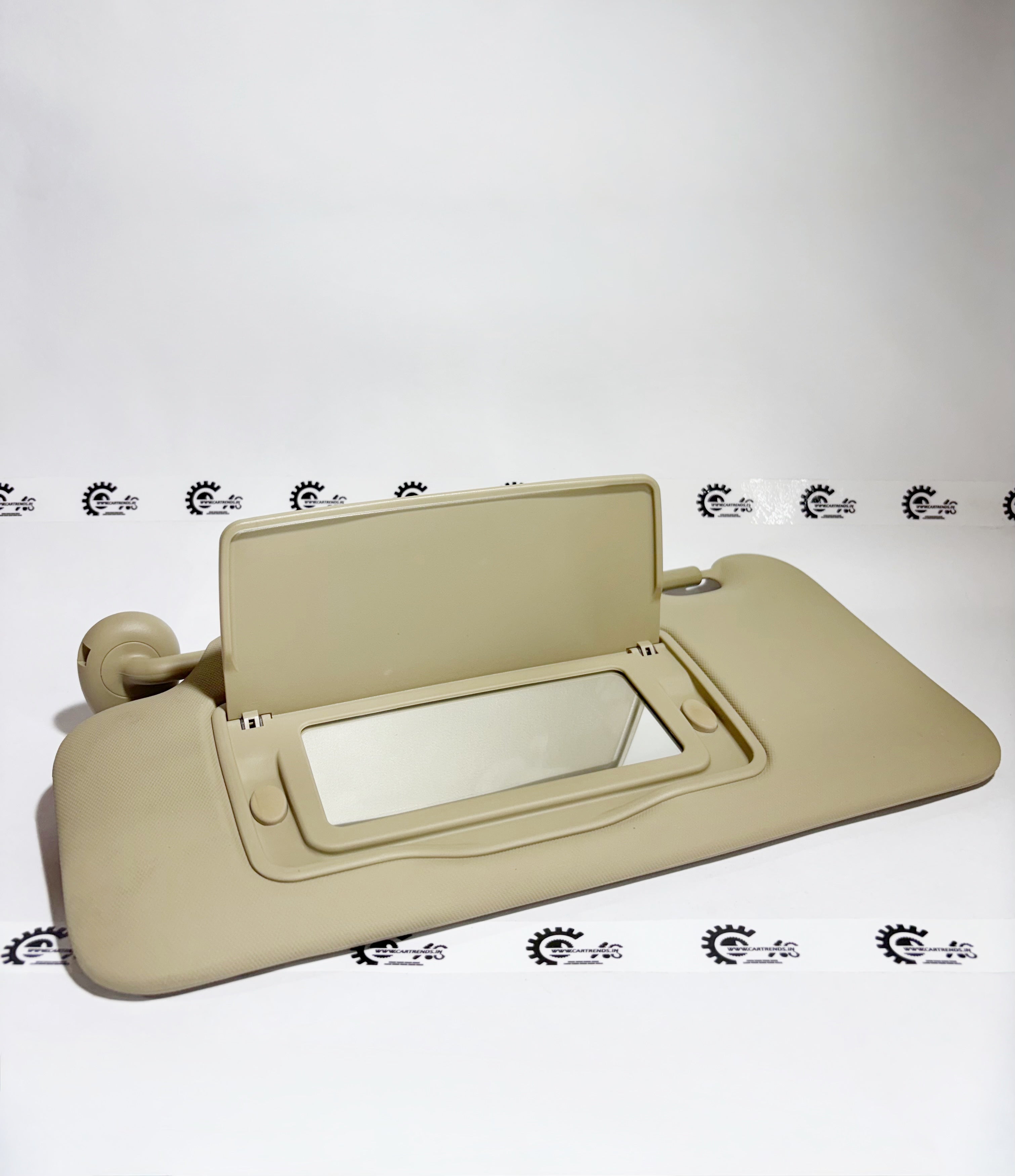 Honda sunvisor assembly L model, showing the interior side with reflective surface and attachment clips.
