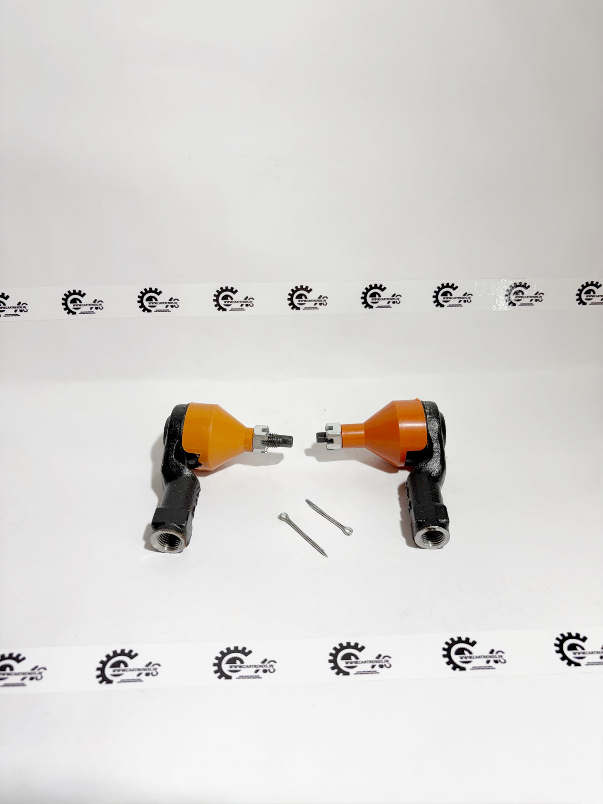 Pair of AUTOKOI Kia tie rod end assemblies, showing the left side component with detailed connection points and metal casing.