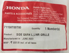 Load image into Gallery viewer, 71158T00T80   HONDA GRILL GARNISH LOWER LEFT SIDE