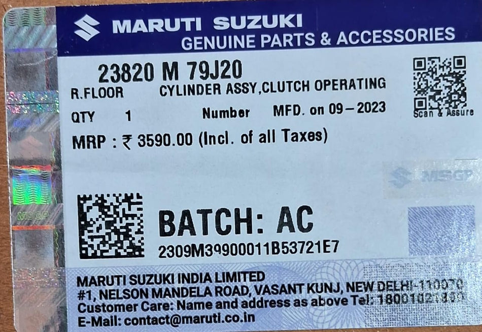 CYLINDER ASSYCLUTCH OPERATING 23820M79J20