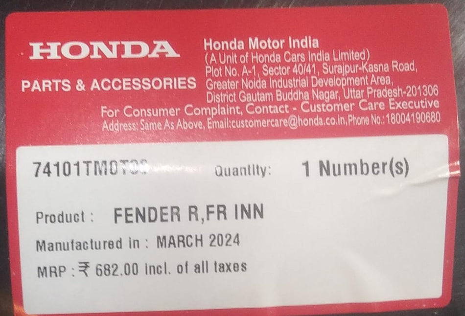 FENDER CITY  74101TM0T00