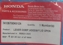 Load image into Gallery viewer, LEVER COMP.; HOOD &amp; FUEL LID OPENER 74135T9DK01ZA