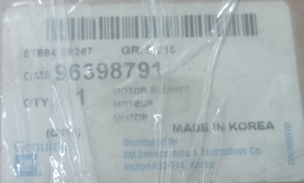 MOTOR A BLOWER SPARK J96398791