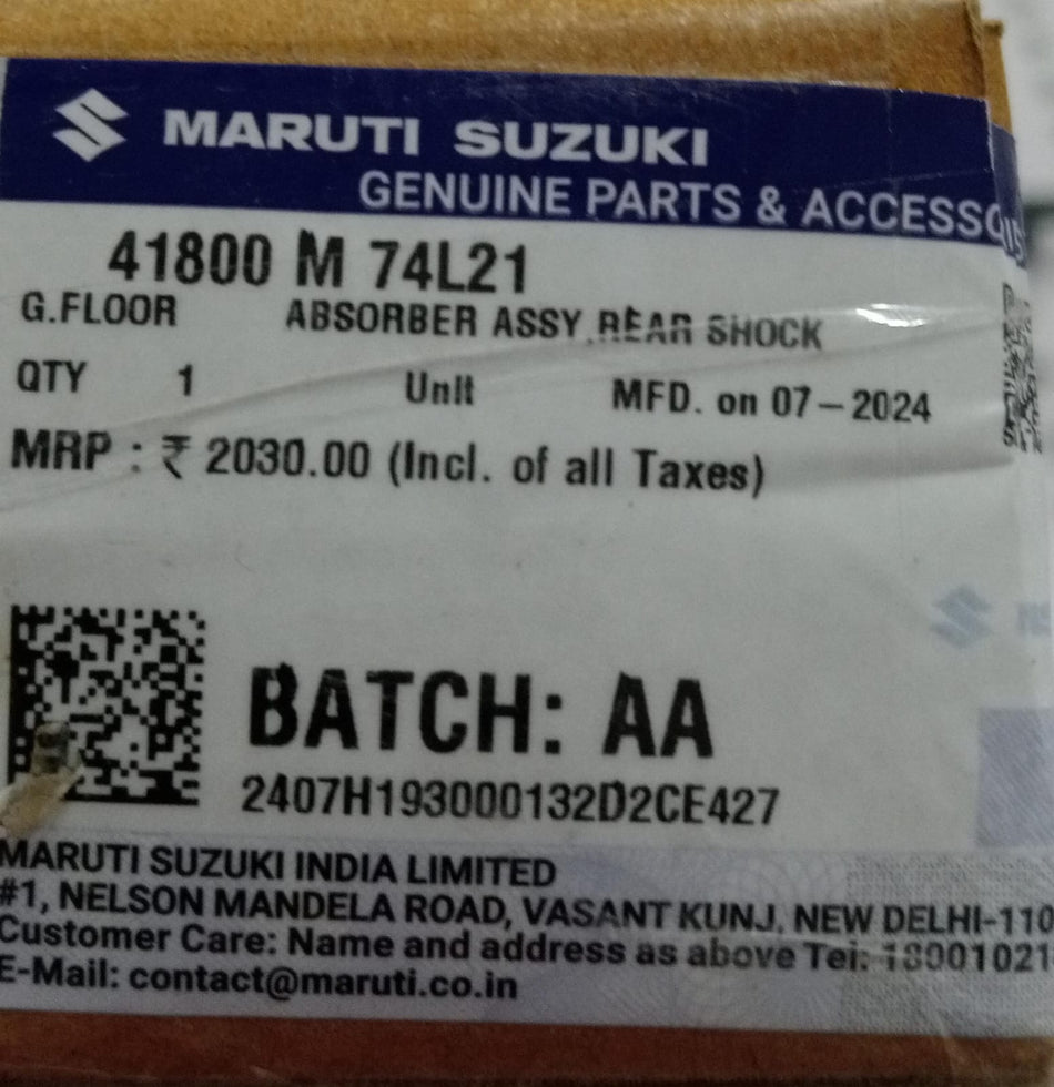 ABSORBER REAR SHOCK SWIFT DEZIRE 41800M74L21