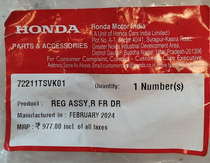 REG ASSY R FR DR AMAZE PETROL 72211TSVK01