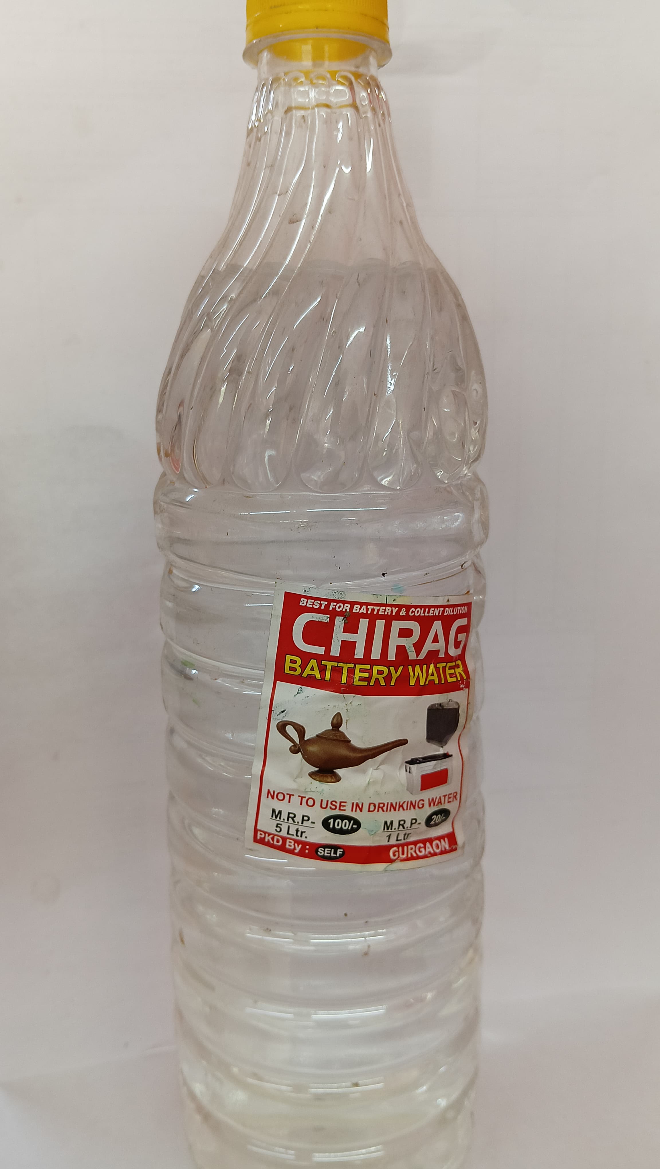 Chirah Battery Water 1 Litre Pack for Swift, Dzire, Baleno, Ertiga, Brezza, Alto cars, aftermarket battery maintenance fluid