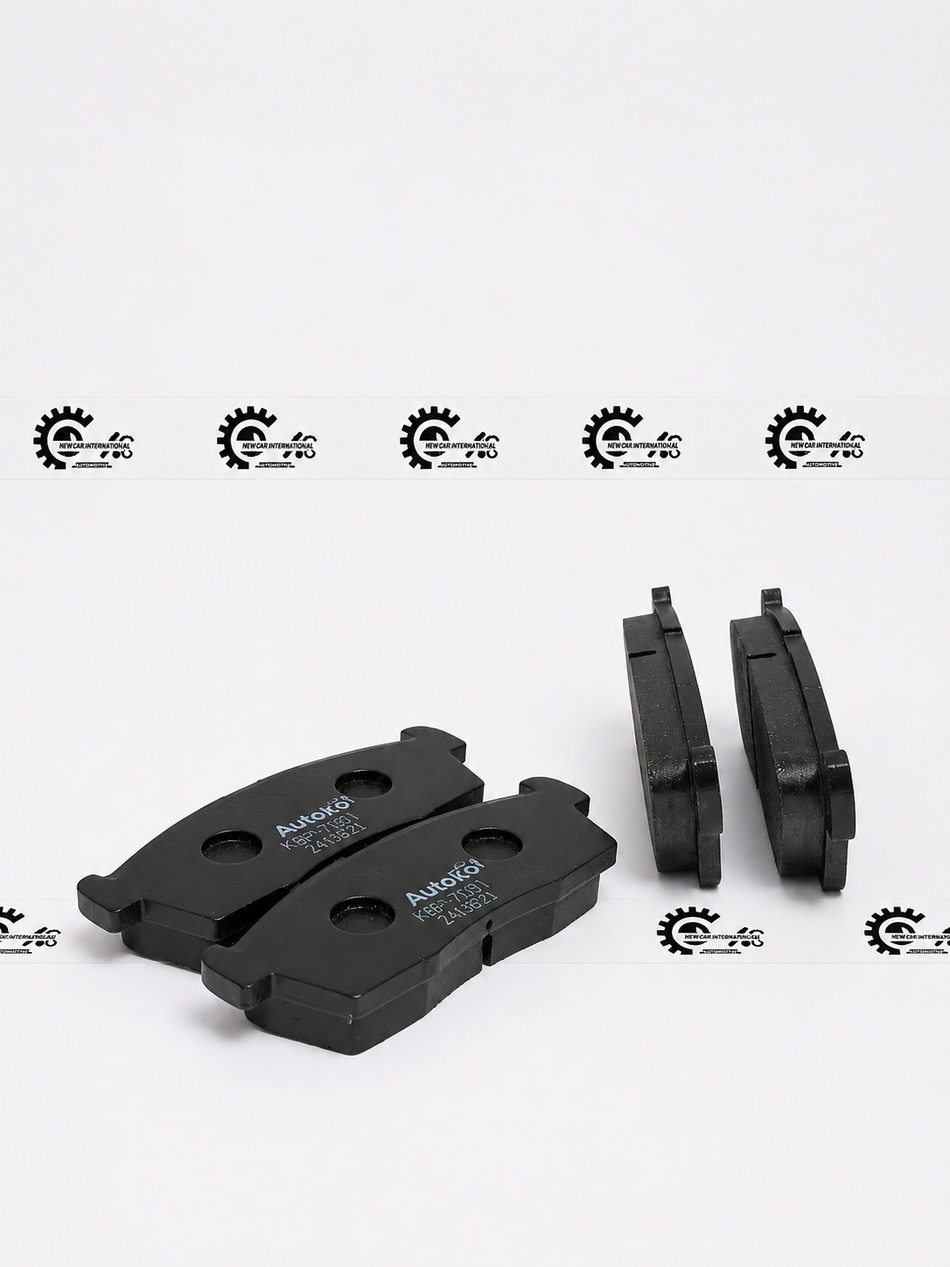 AUTOKOI brake pads and shoe KBPF17001, automotive brake components with detailed metal backing and friction material.