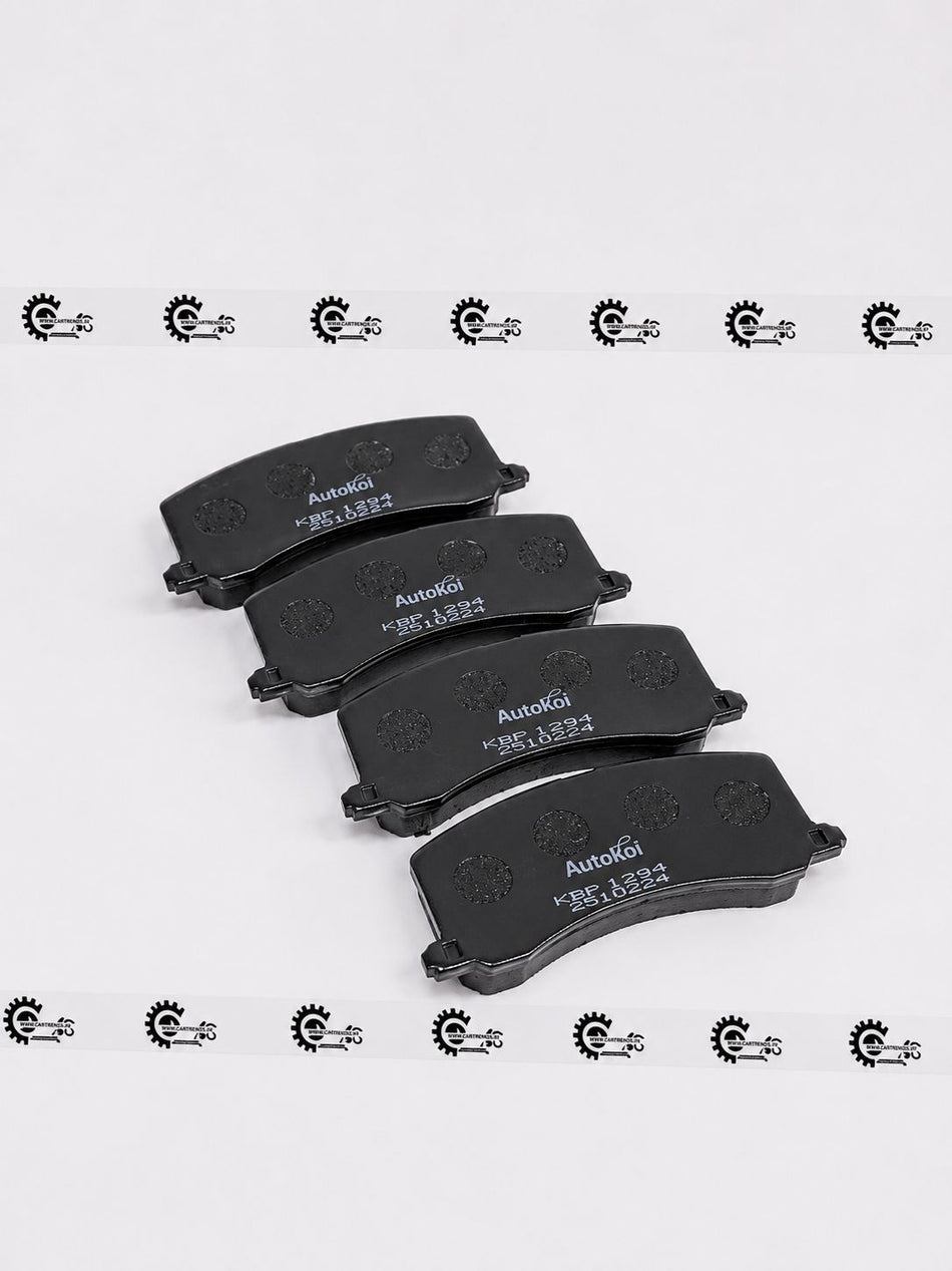 AUTOKOI brake pads and shoe KBPF17004, automotive brake components with detailed design and branding visible.