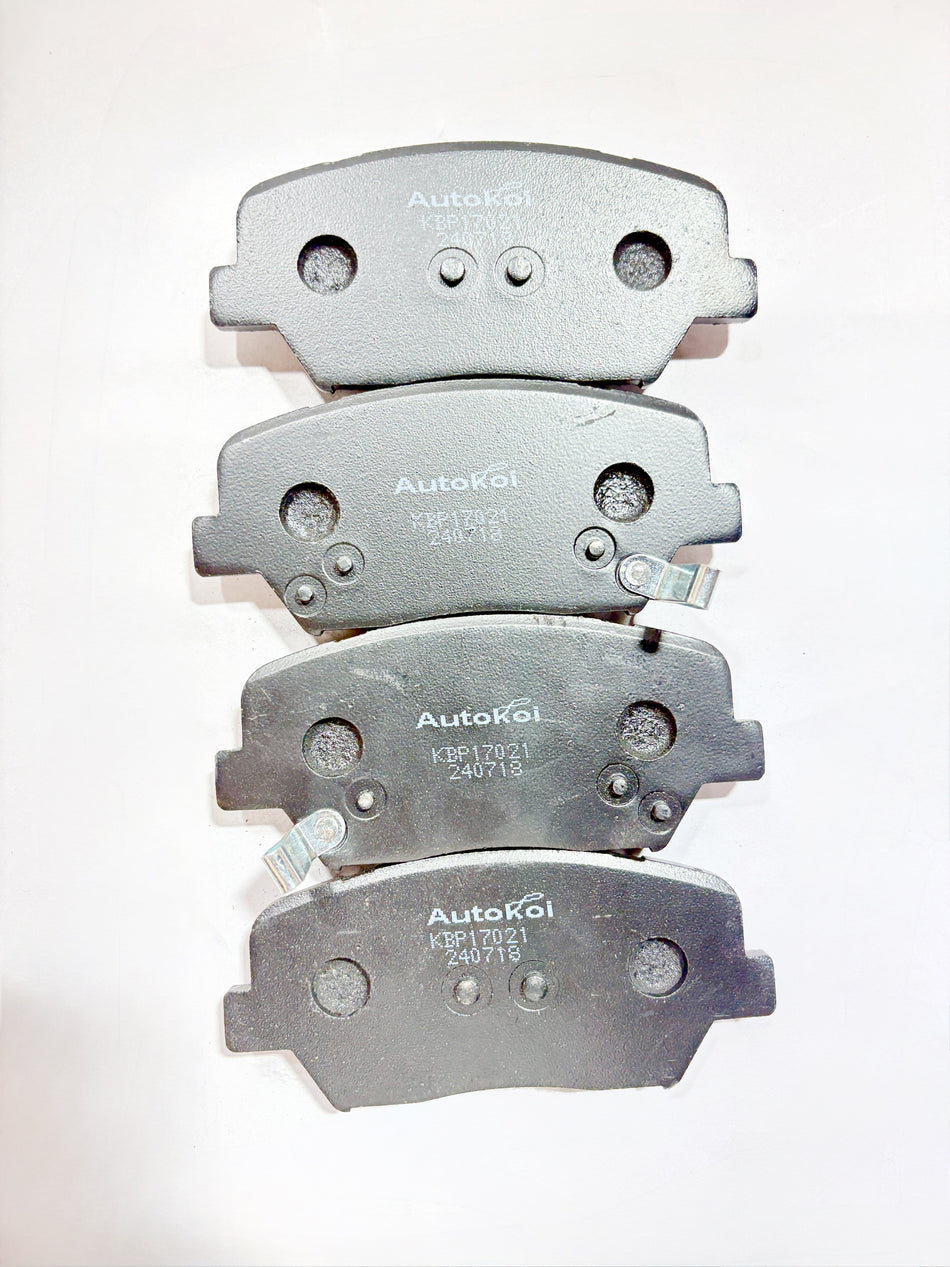 AUTOKOI brake pads and shoe KBPF17021, automotive replacement part with visible brake pad set and shoe components.
