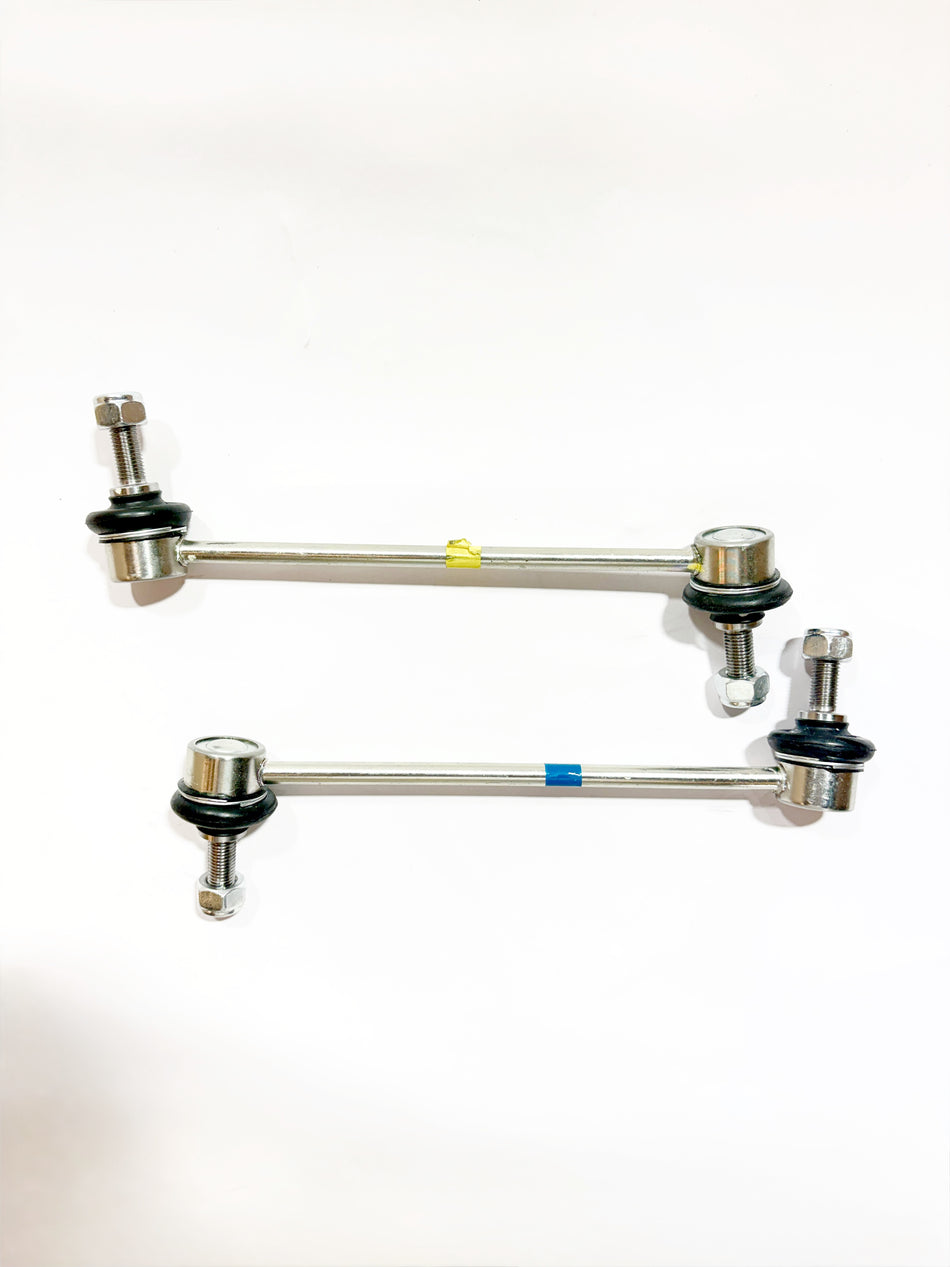Pair of AUTOKOI front stabilizer link assemblies for vehicle suspension, shown in black with metal ball joints.