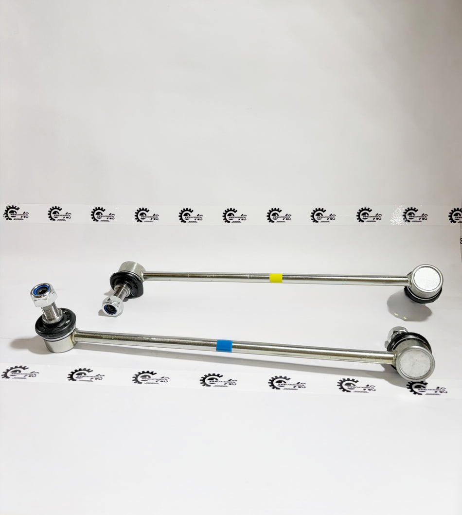Pair of AUTOKOI front stabilizer links for vehicle suspension, durable automotive components with a sleek finish.