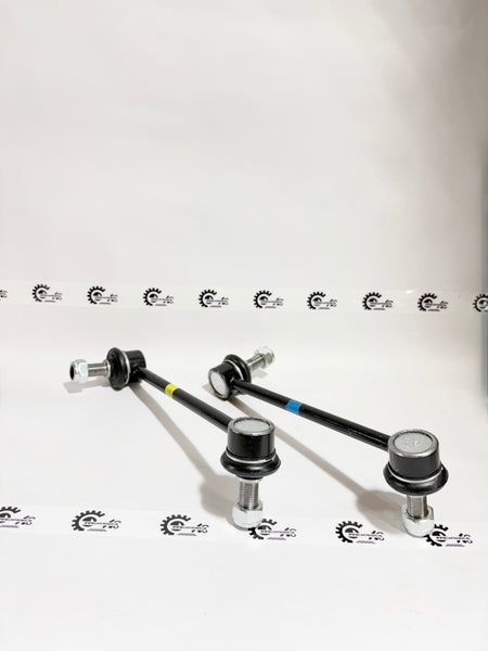 AUTOKOI rear stabilizer link assembly pair, automotive suspension component with black metal links and mounting bushings.