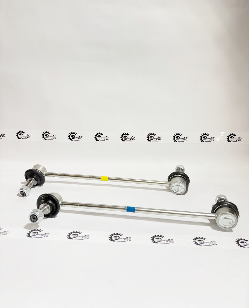 Pair of AUTOKOI Stabilizer Link Assembly KTAF10086 for vehicle suspension, shown in black metal with mounting points