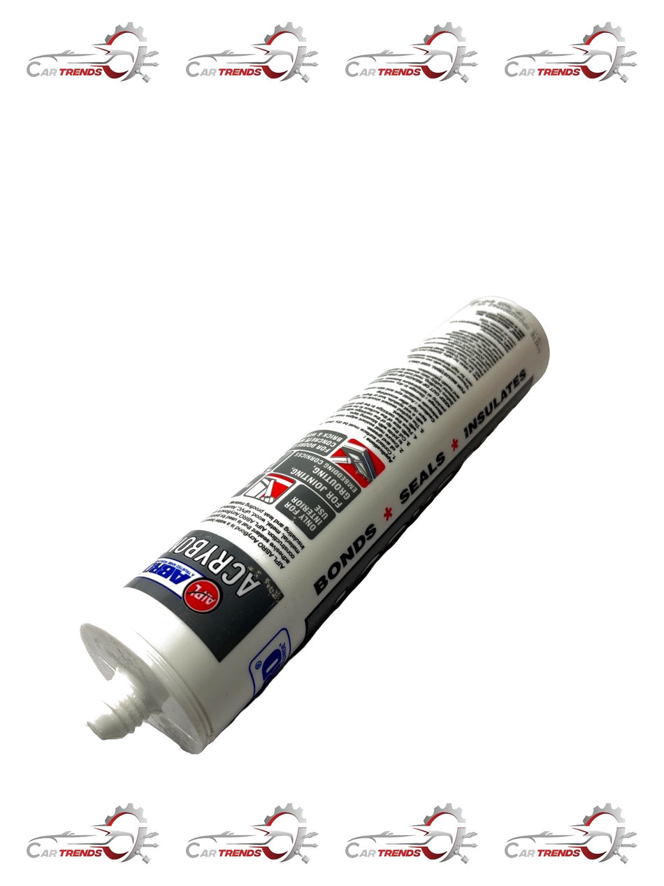 ABRO AcryBond adhesive in a 280ml container, used for automotive bonding and sealing applications, by CarTrends.