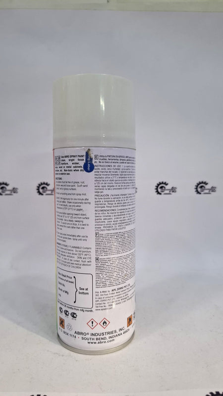 ABRO SP-40 400mL multipurpose gloss white spray paint by CarTrends, showing the white spray can with a nozzle and label.