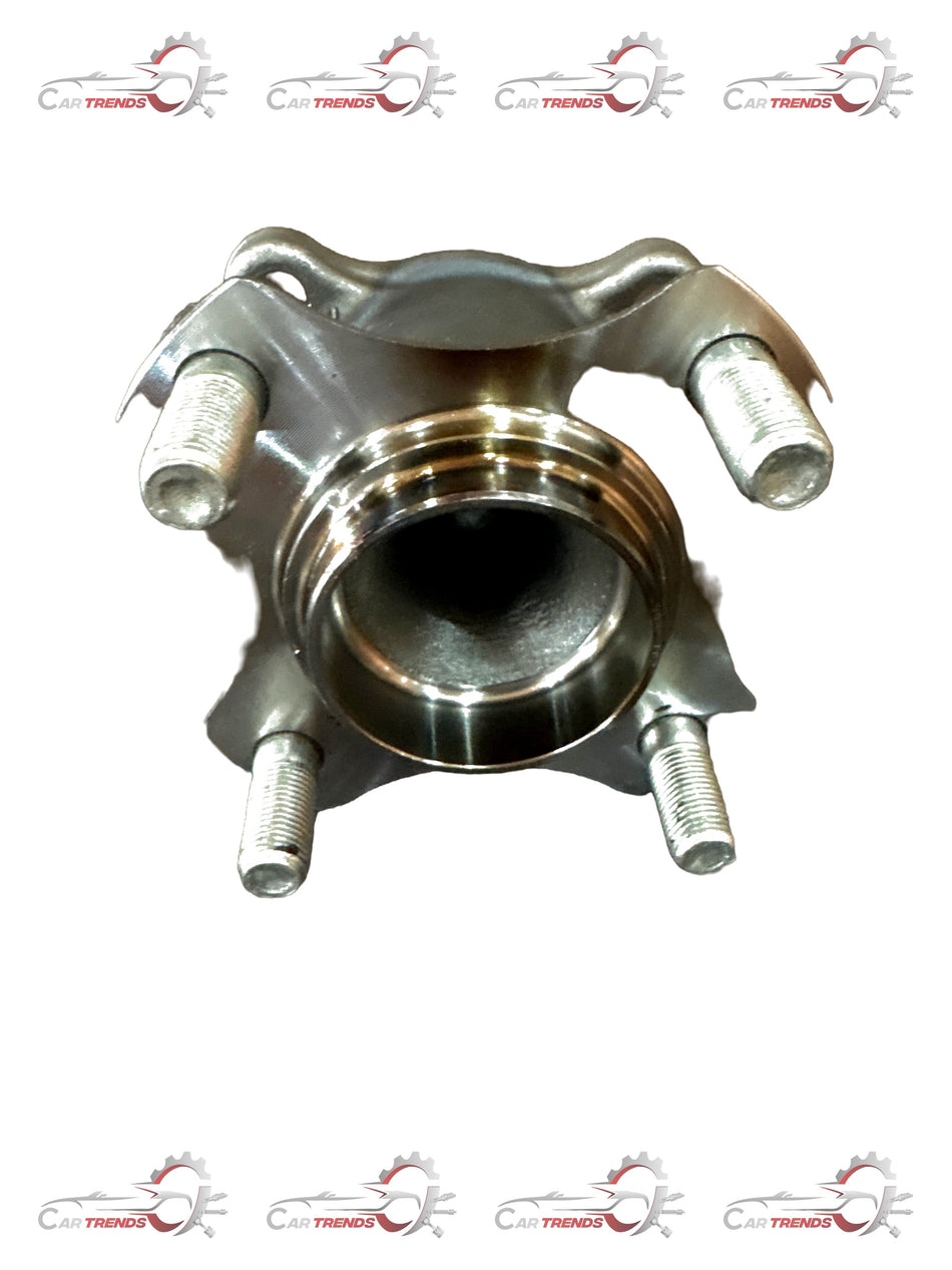 CarTrends bearing showing a metal cylindrical component with ball bearings inside, used for automotive wheel or machinery rotation.