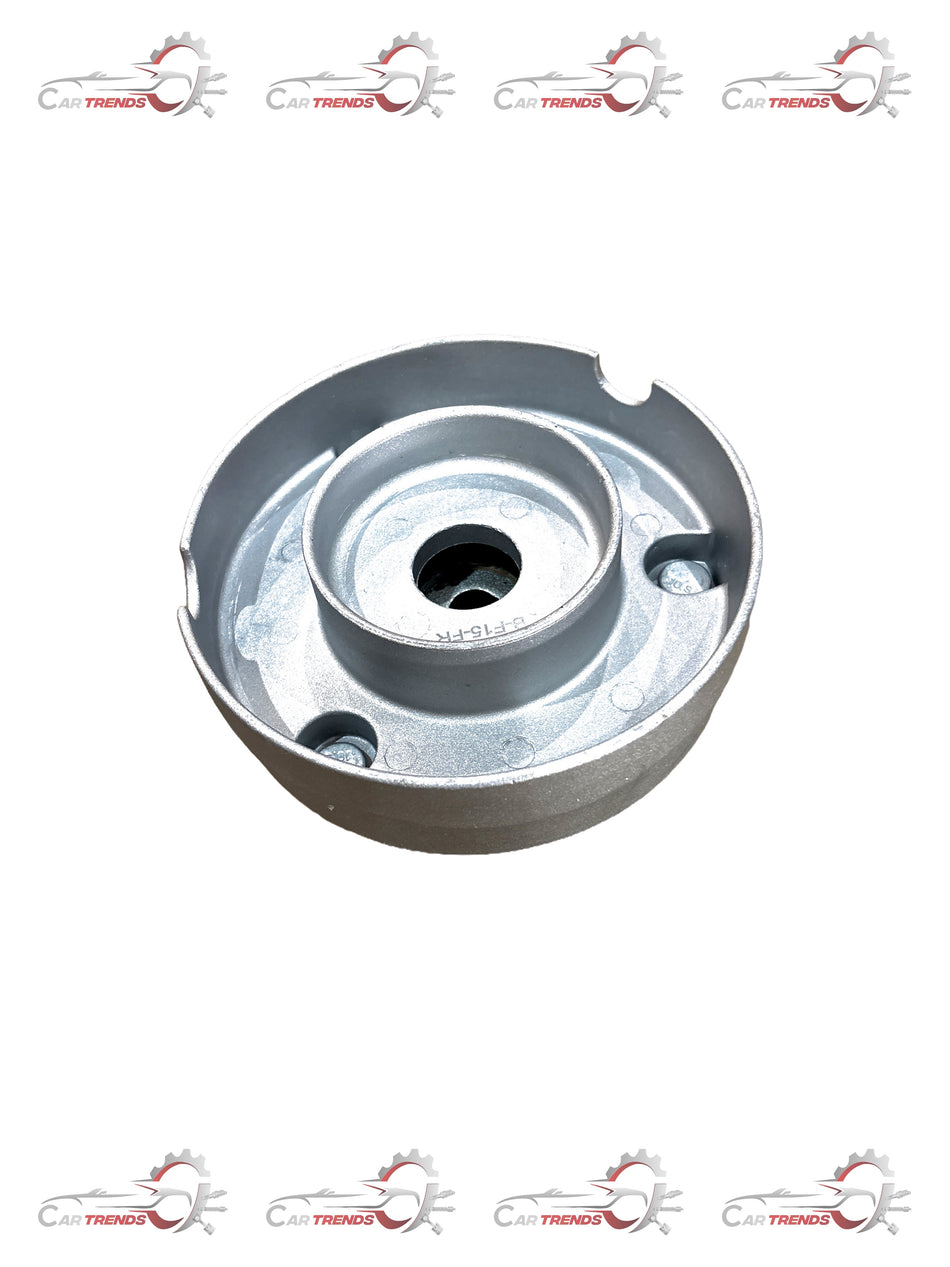 CarTrends bracket assembly for strut mounting, showing the mounted metal bracket and rubber components for vehicle suspension.