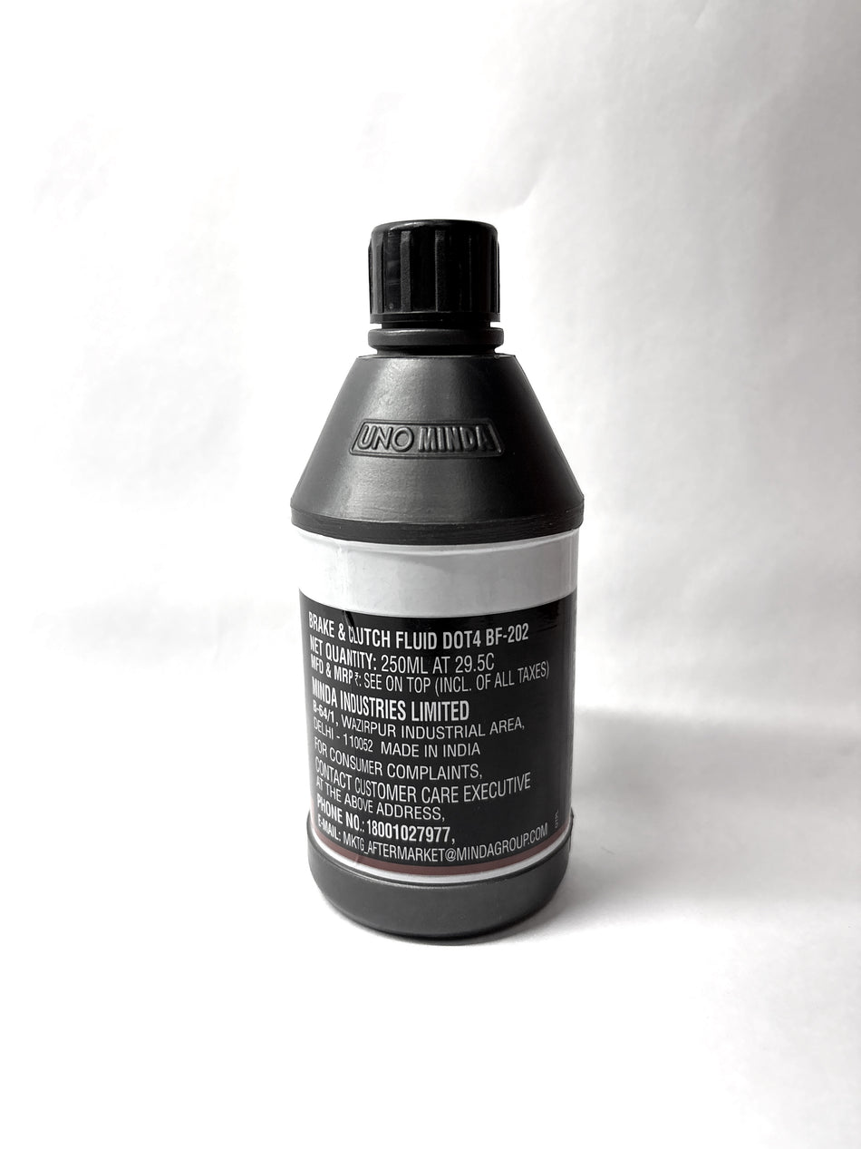 CarTrends brake and clutch fluid bottle with label, ready for vehicle maintenance and fluid replacement.