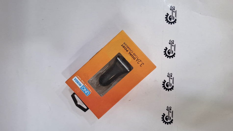 CarTrends car mobile charger plugged into a vehicle's cigarette lighter socket, showing USB ports for charging devices.