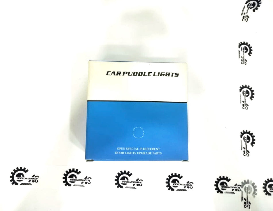 CarTrends car puddle lights illuminating the ground near vehicle doors with stylish, modern LED design.