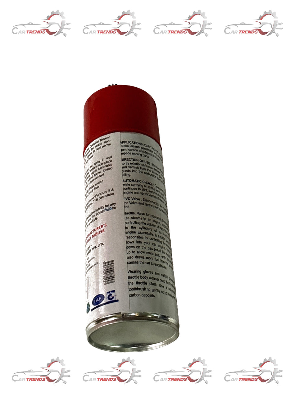CarTrend Carb and Throttle Body Cleaner for engines, shown in a spray bottle with label and cleaning nozzle.