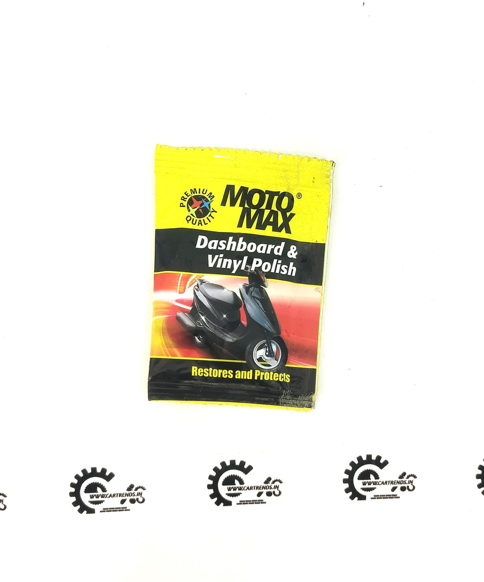 CarTrends dashboard and vinyl polish bottle with applicator for cleaning and restoring car interior surfaces.