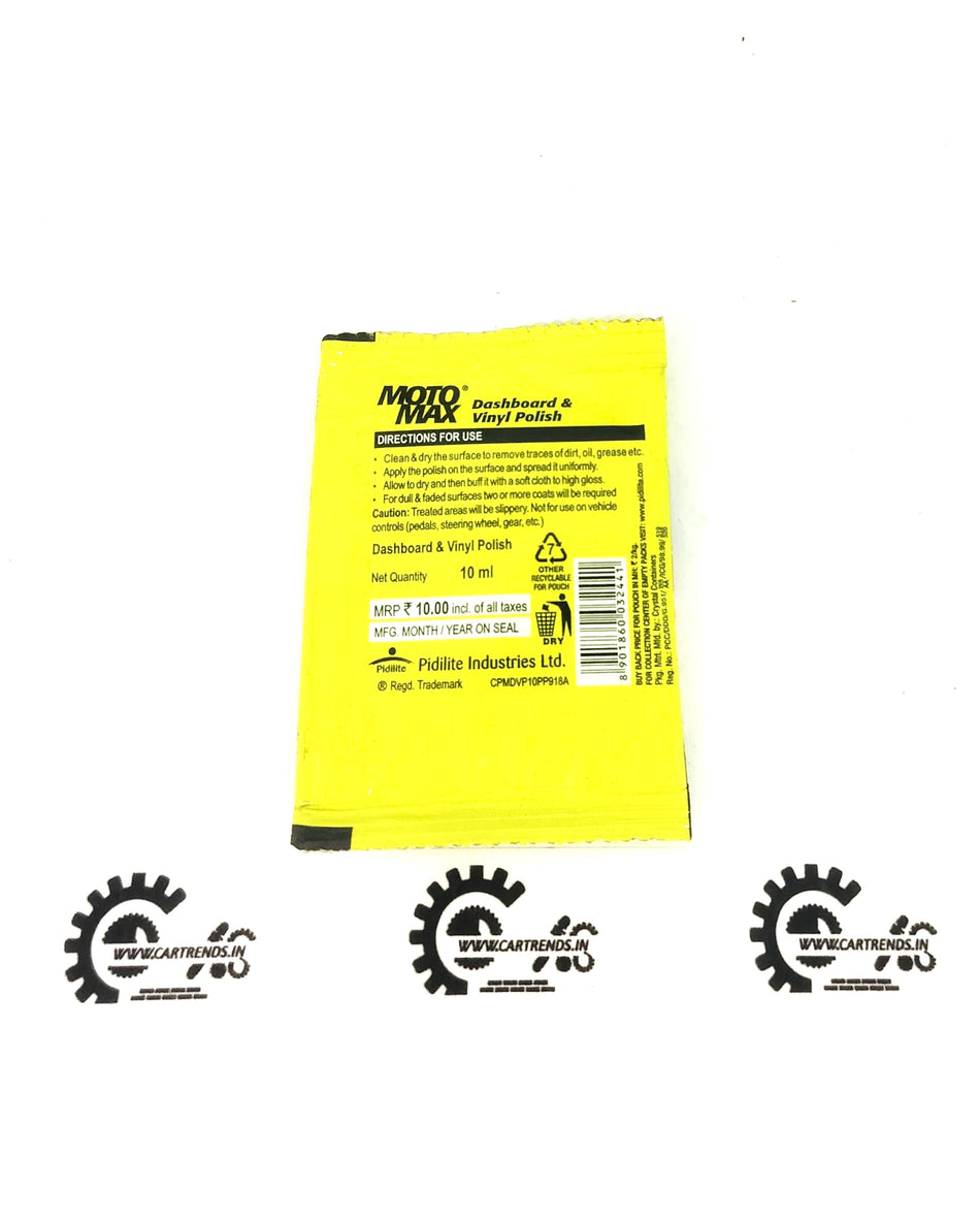 CarTrends dashboard and vinyl polish bottle with applicator, designed to clean and restore car interior surfaces.