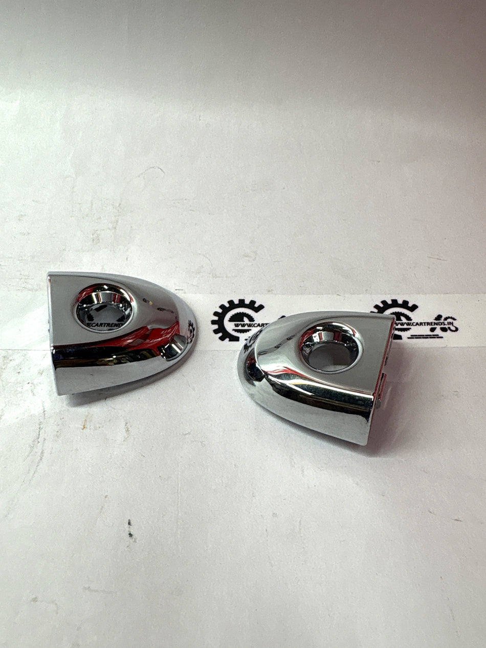 CarTrends escutcheon with chrome finish, showing a close-up of the decorative metal plate for vehicle protection and style.
