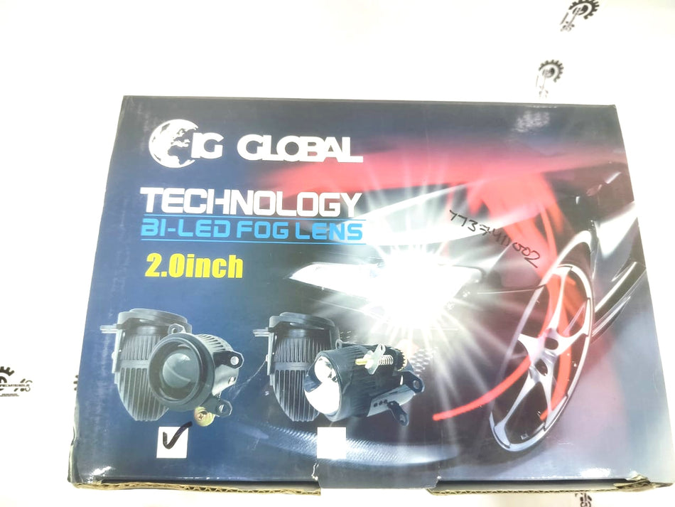 CarTrends G Global Technology Bi-LED Fog Lens installed on a vehicle, showcasing durable fog light lens with LED illumination