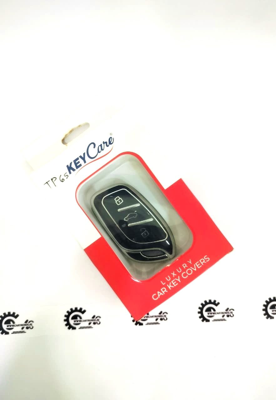 CarTrends Key Care Cover, durable key protector with brand logo, designed to safeguard car keys from scratches and damage.