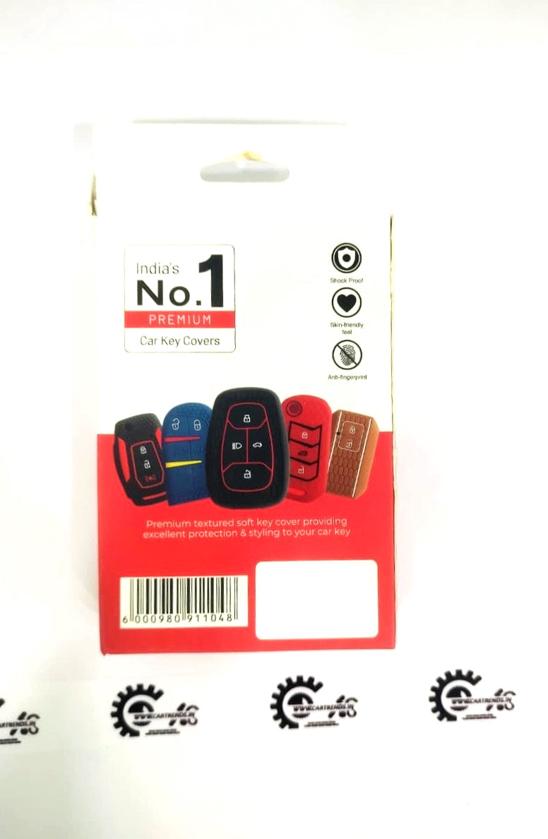CarTrends Key Care Cover protecting a car key with a sleek, durable design in black.