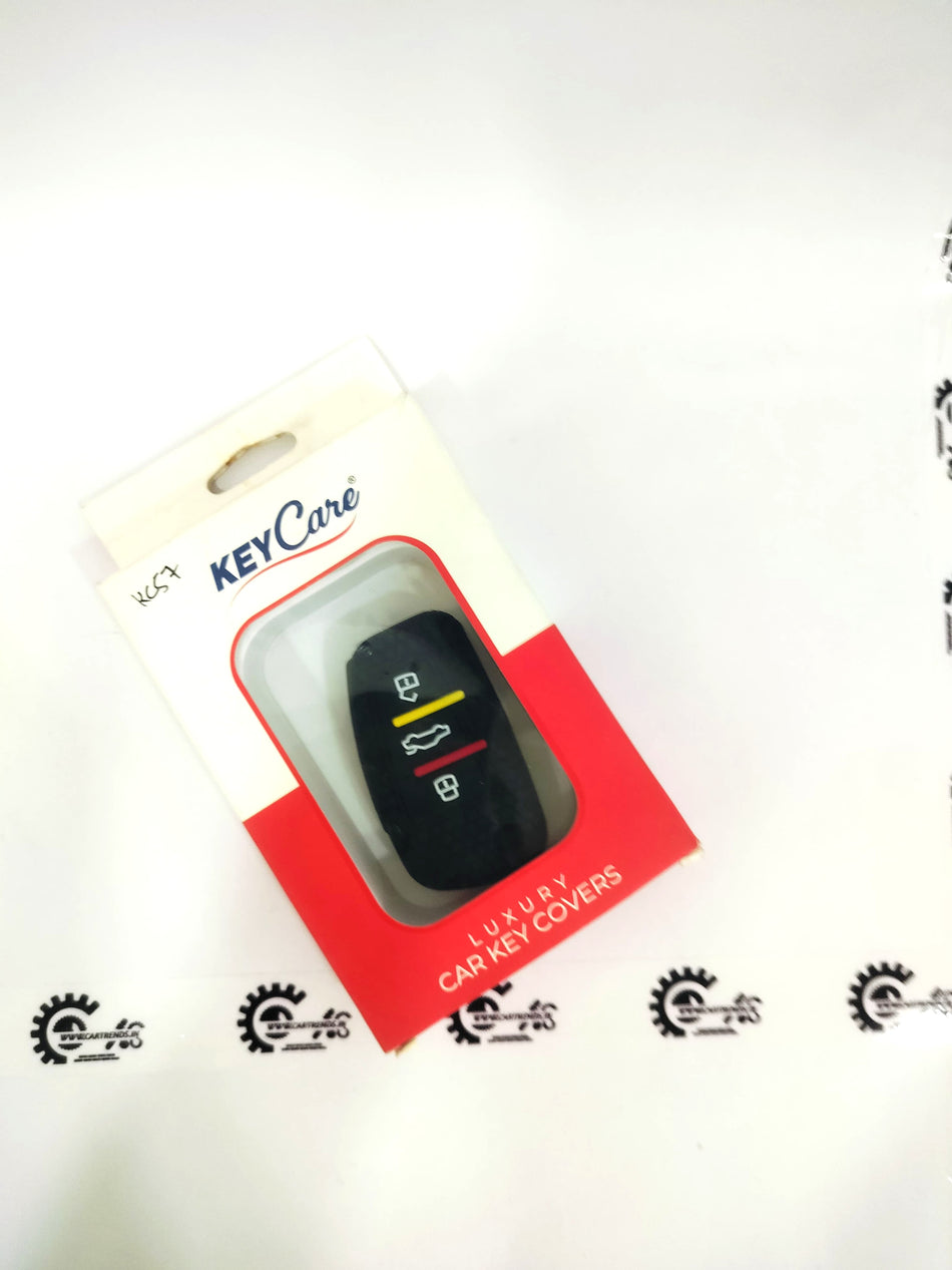 CarTrends Key Care Cover protecting a car key, made of durable material with a sleek design.