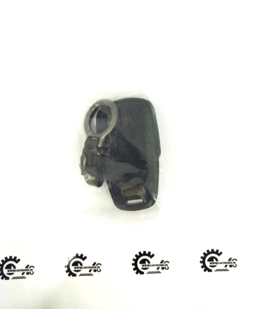 CarTrends Luxe Premium key cover in black with textured finish, designed to protect and enhance car keys.