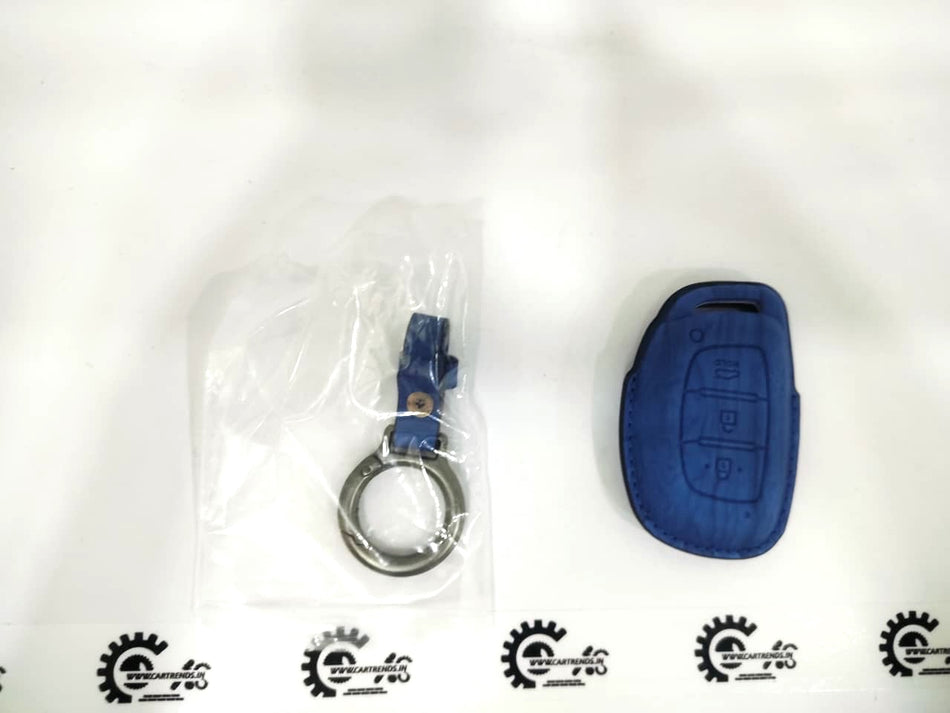 CarTrends Luxe Series key cover with attached chain, designed to protect and style car keys in a sleek, premium finish.