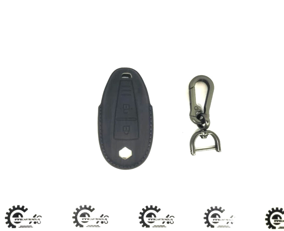 CarTrends Luxe Series key cover with chain, stylish key accessory in black with gold accents, designed for enhanced key protection.