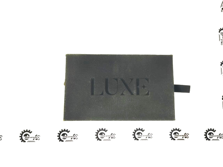 CarTrends Luxe Series key cover with chain, black leather exterior and metal chain for stylish key protection and organization.
