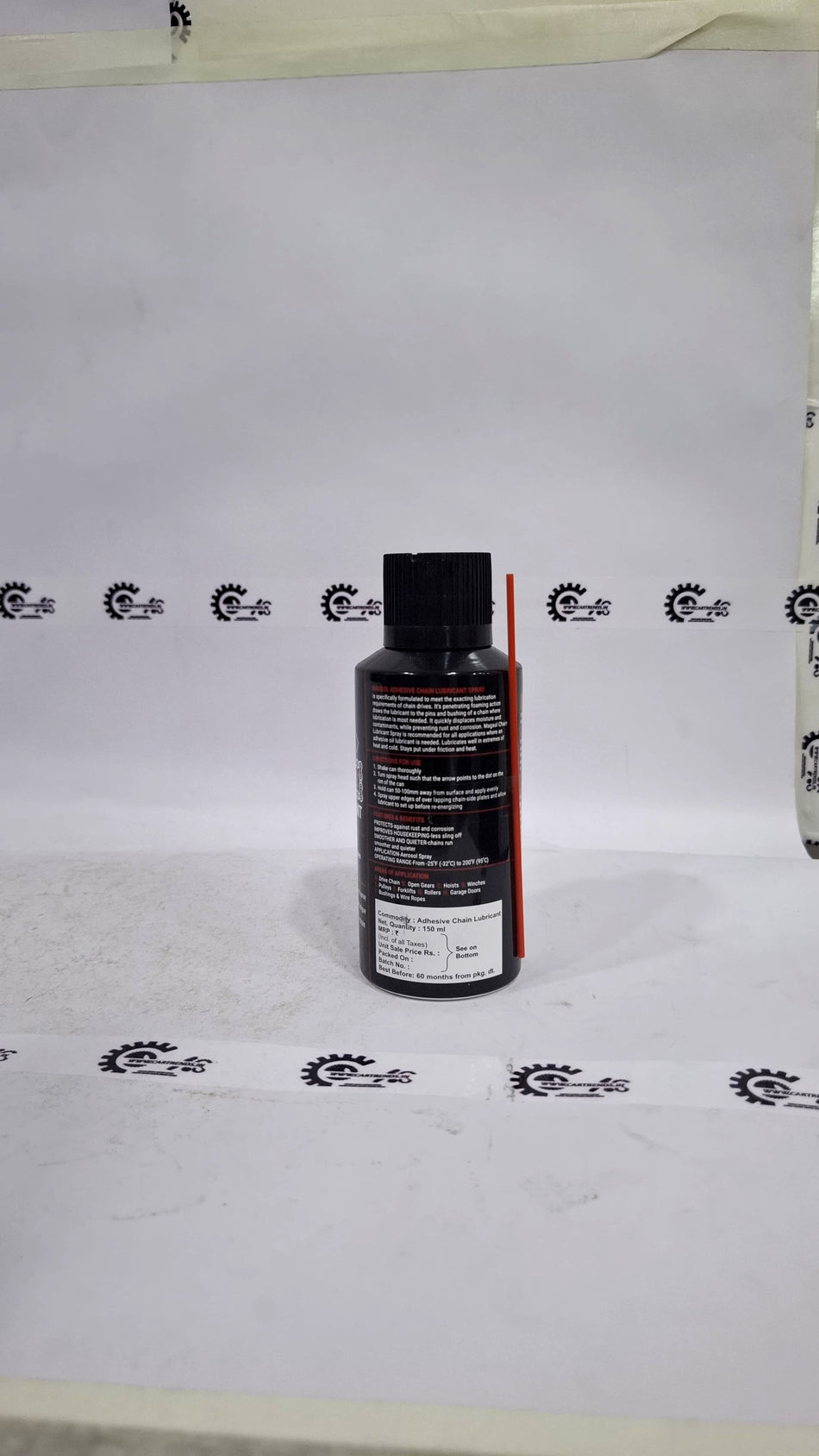 CarTrends Magsol Adhesive Chain Lubricant spray visible in the image, showing the aerosol can with branding and product label.